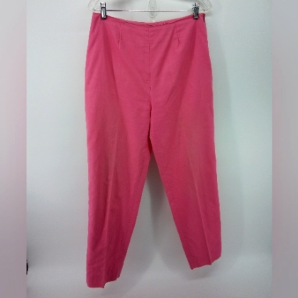 Vintage Lilly Pulitzer Pink Pants Linen Cotton 12 White Tag Summer Spring Trip